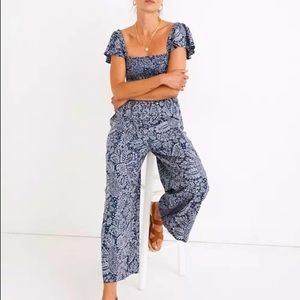 Madewell Lucie smocked paisley jumpsuit